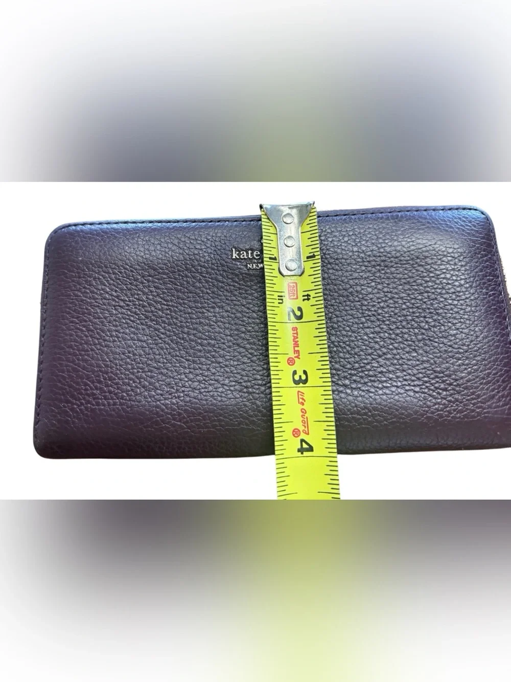 Kate Spade New York Burgundy Pebbled Leather Zip Around Continental Wallet